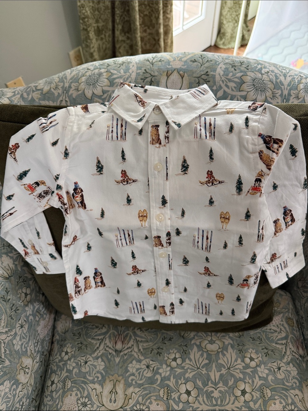 Janie and Jack gray Malin dog holiday shirt nwt 2T